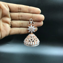 Rose Gold Zircon/AD Earring  17962-5144 - Dazzles Jewellery