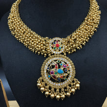 Round Neck Antique Necklace Set 3617-28 - Dazzles Jewellery