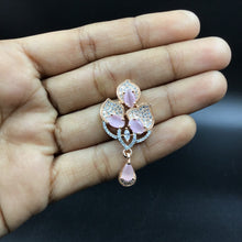 Pink Zircon/AD Pendant Set - Dazzles Jewellery
