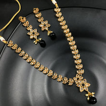 Black Polki Necklace Set - Dazzles Jewellery