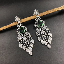 Silver Polish Zircon/AD Earring 6688-69 - Dazzles Jewellery