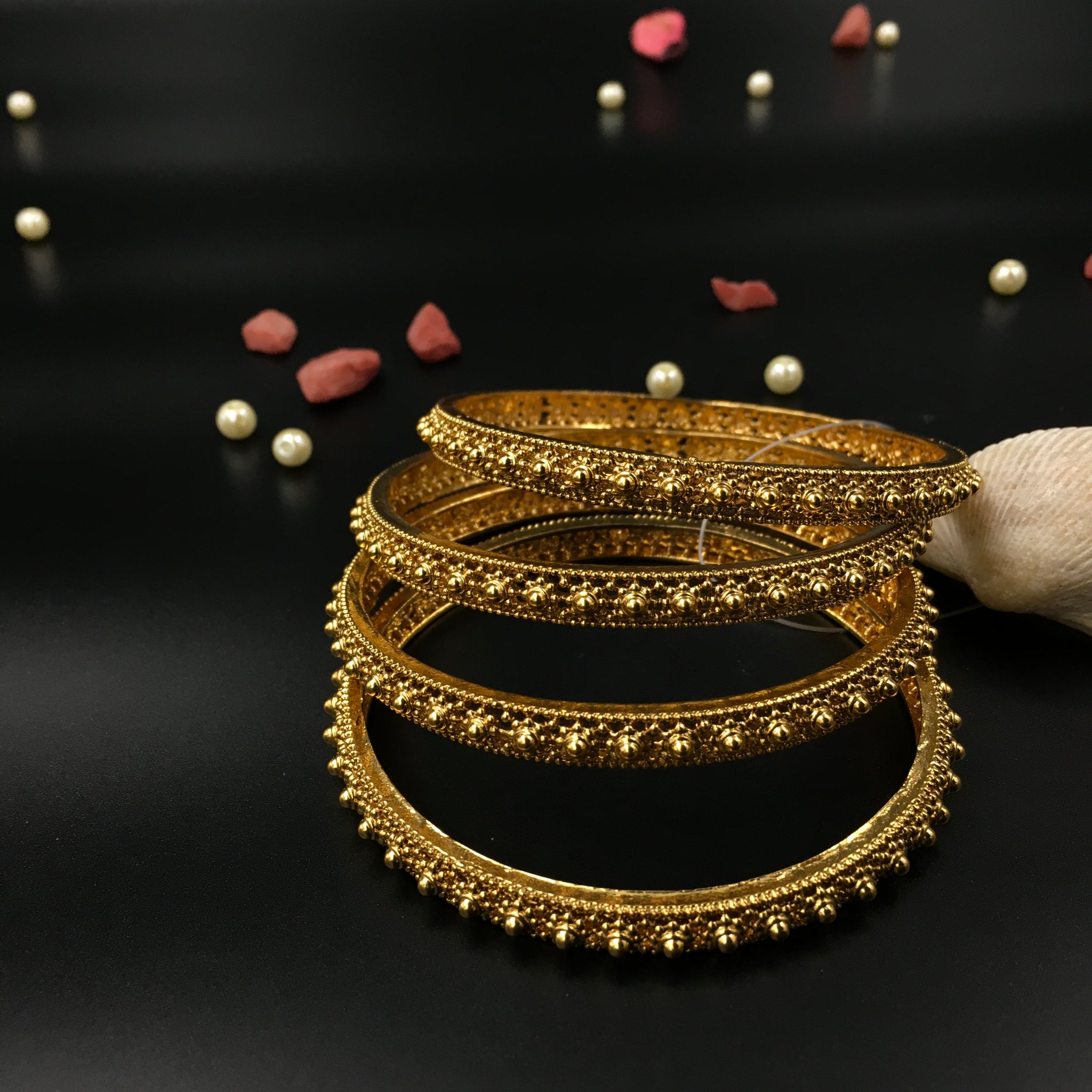 Gold Look Bangles/Kada 6307-28 - Dazzles Jewellery