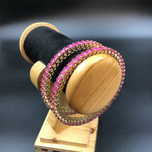 Pack of 2 Zircon/AD Bangles 3401-08 - Dazzles Jewellery
