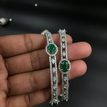 Green Polish Bangles/Kada 6844-69 - Dazzles Jewellery