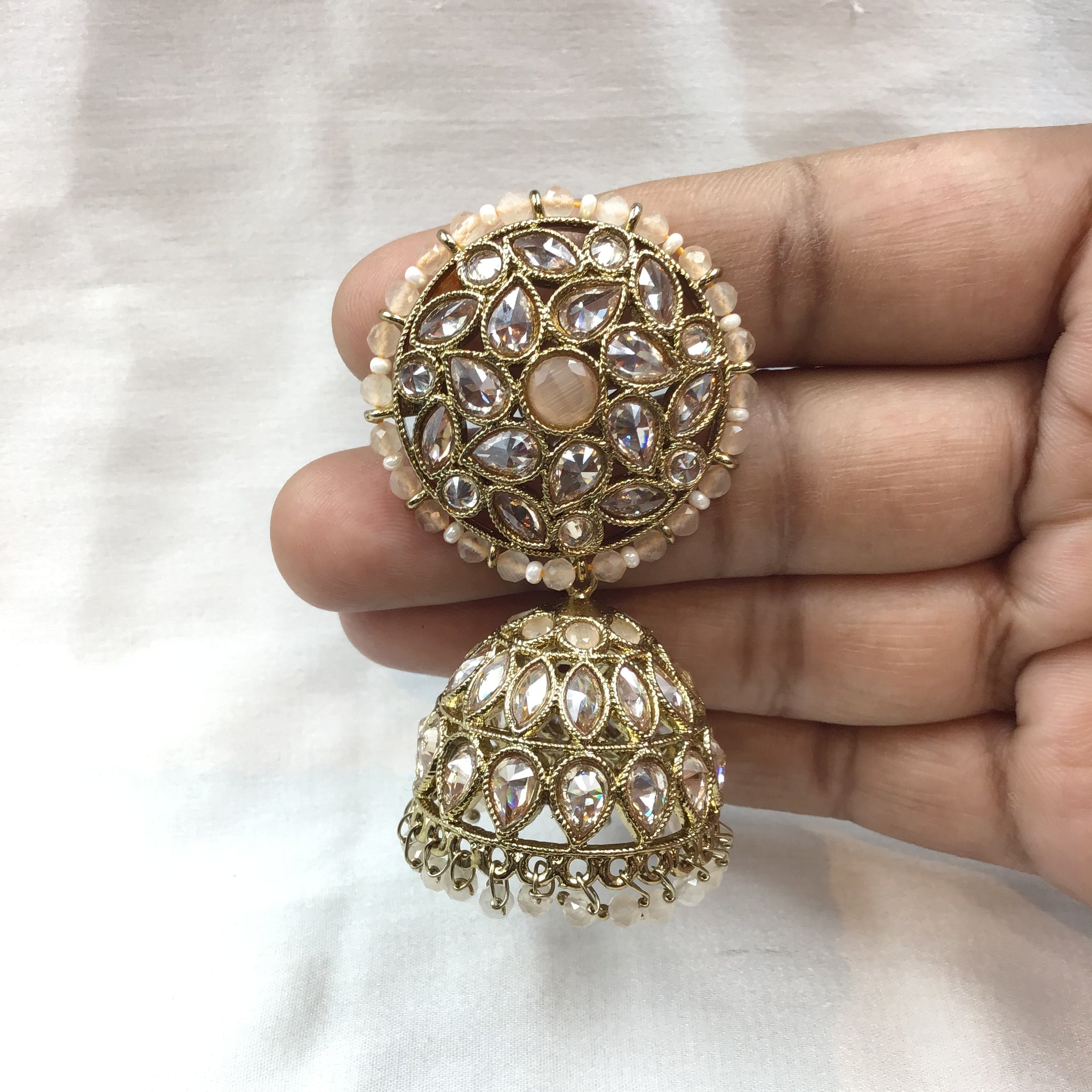Peach Gold Look Earring  17967-5149 - Dazzles Jewellery