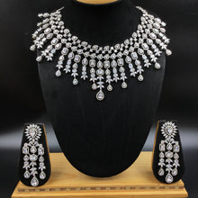 Silver Zircon/AD Necklace Set - Dazzles Jewellery
