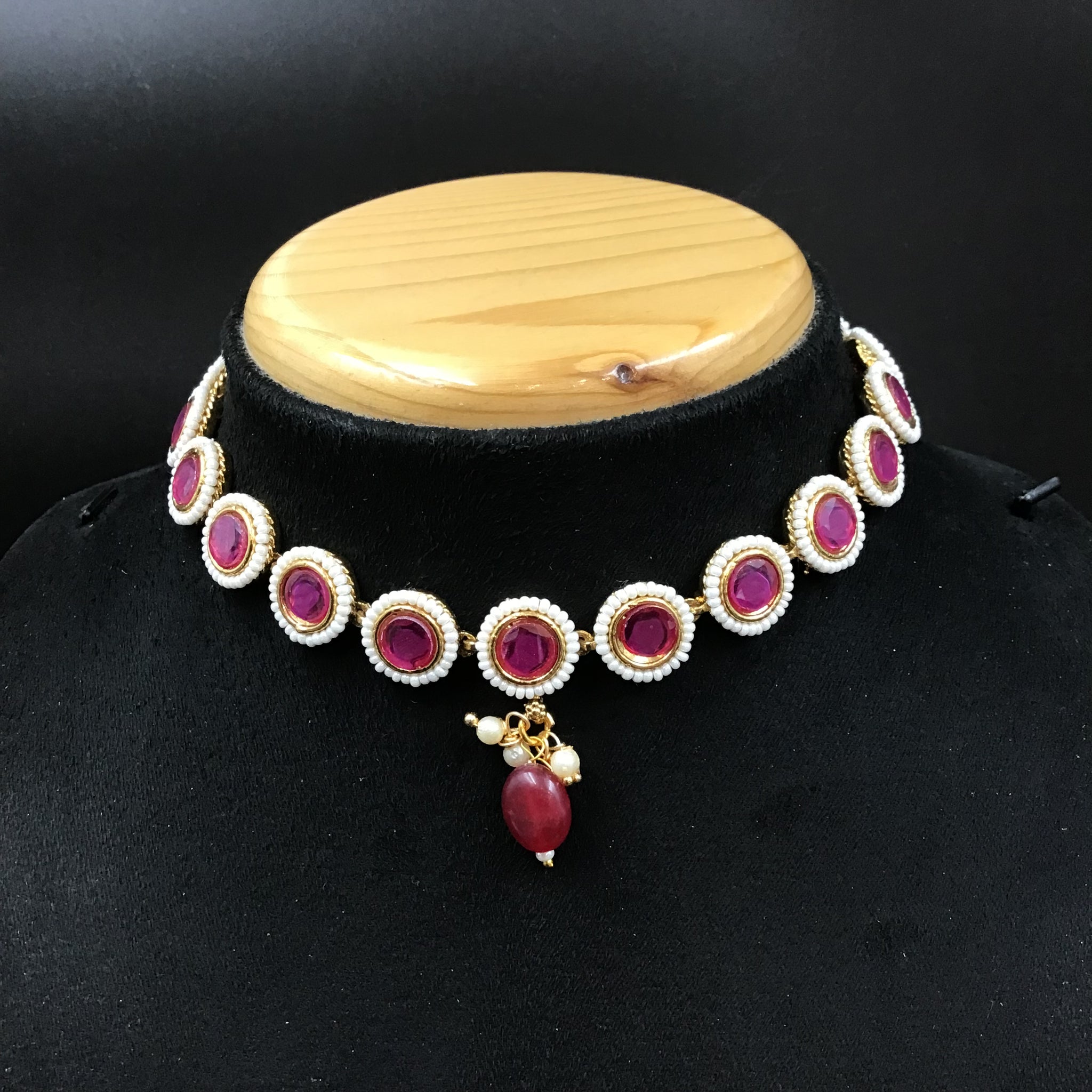 Choker Polki Necklace Set 4878-21 - Dazzles Jewellery
