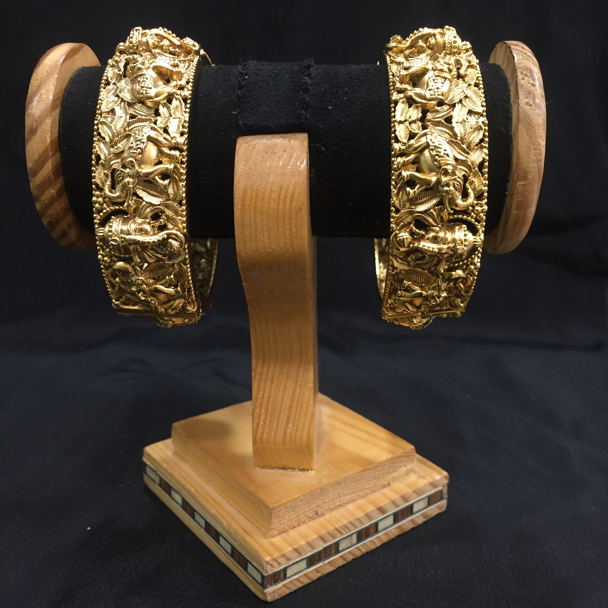 Antique Gold Finish Bangles/Kada 4058-28 - Dazzles Jewellery