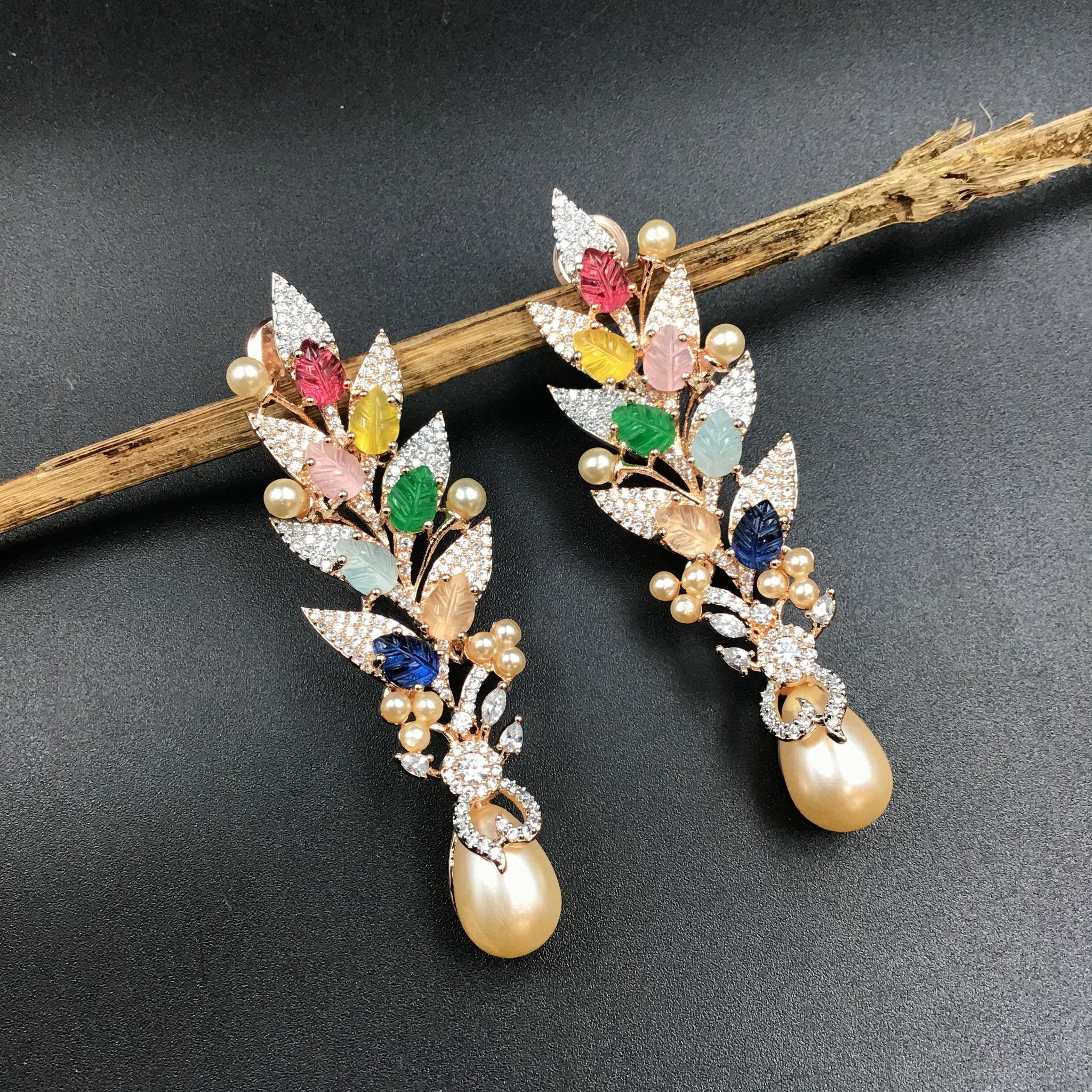 Danglers Zircon/AD Earring 7408-34 - Dazzles Jewellery