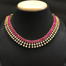 Ruby Zircon/AD Necklace Set - Dazzles Jewellery