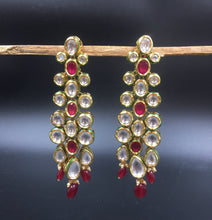 Stylish Long Kundan Earring Danglers 12965-9607 - Dazzles Jewellery
