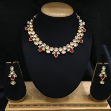 Ruby Kundan Necklace Set - Dazzles Jewellery