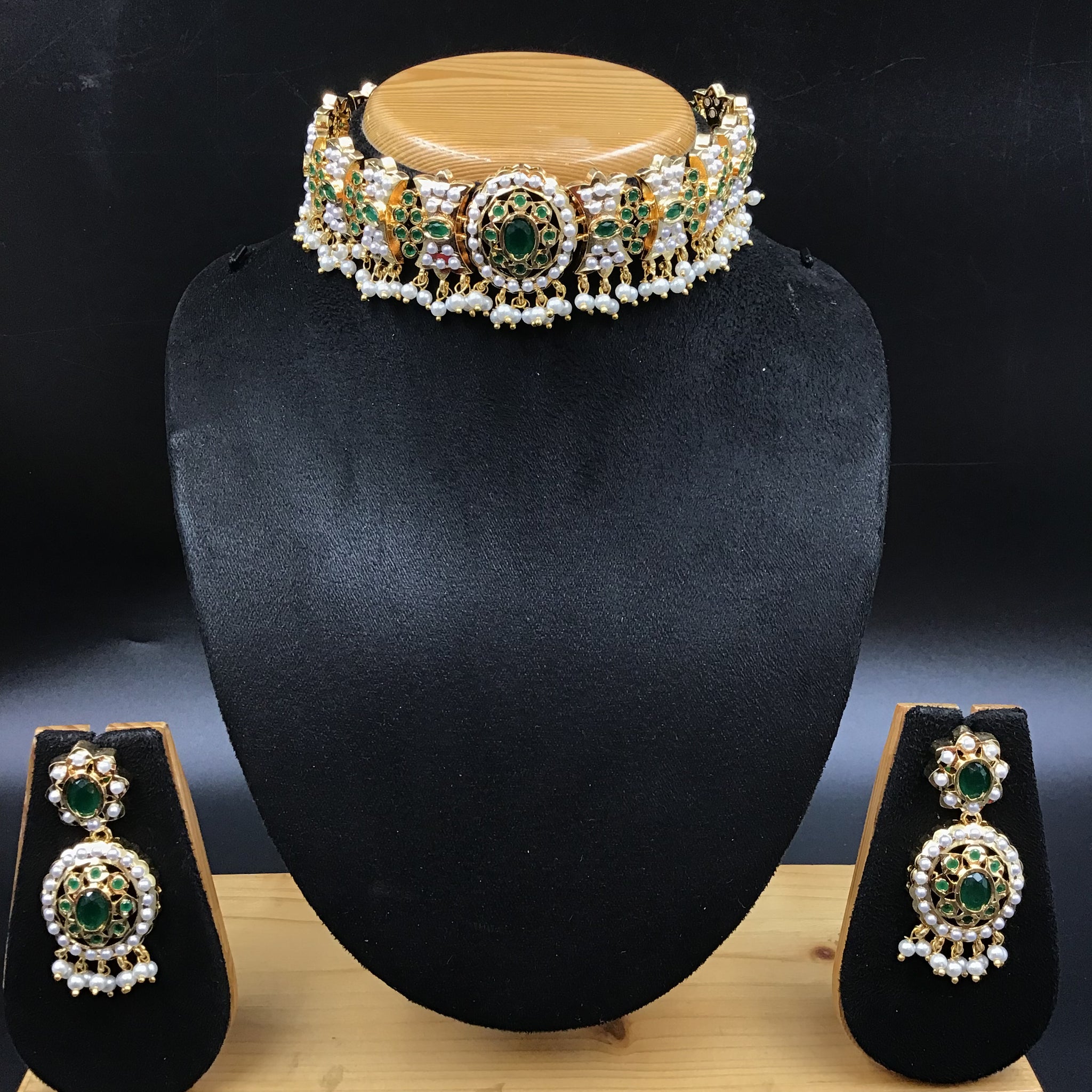 Choker Jadau Necklace Set 5630-65 - Dazzles Jewellery