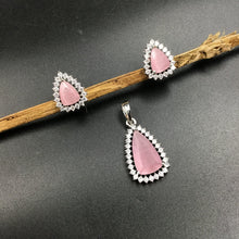 Light Zircon/AD Pendant Set 6681-28 - Dazzles Jewellery