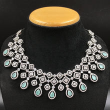 Silver Polish Zircon/AD Necklace Set 6757-69 - Dazzles Jewellery