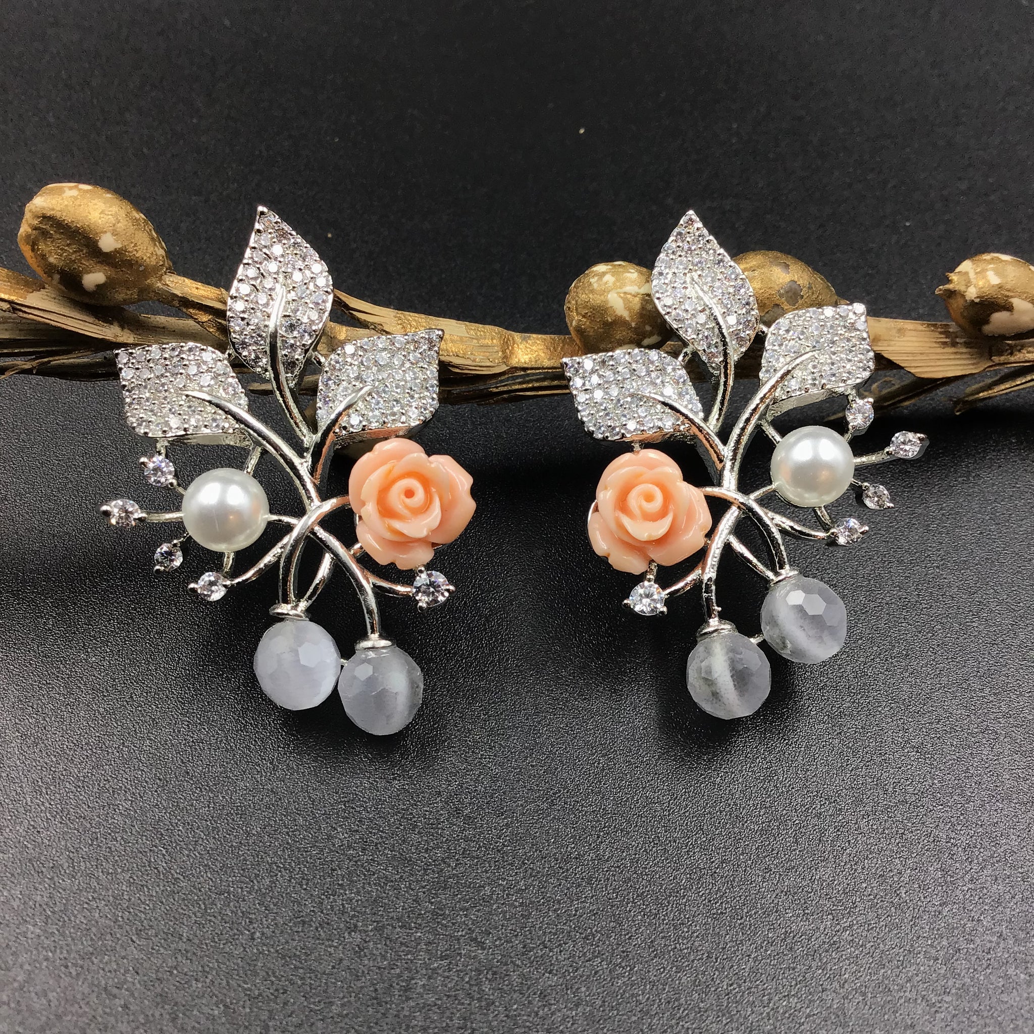Stylish Zircon/AD Light Earring Tops Studs 17770 - Dazzles Jewellery