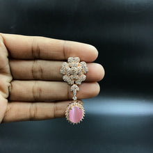 Rose Gold Zircon/AD Earring 5483-69 - Dazzles Jewellery
