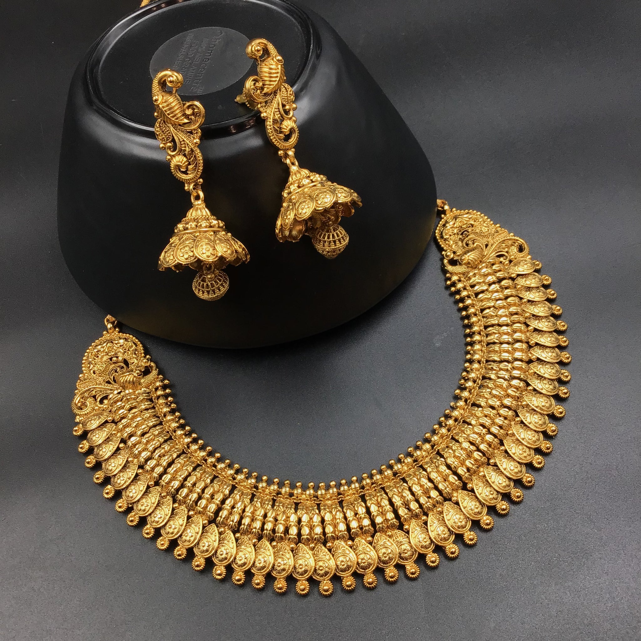 Round Neck Antique Necklace Set 6478-28 - Dazzles Jewellery