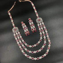 Ruby Zircon/AD Necklace Set - Dazzles Jewellery