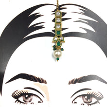 Kundan Polki Maang Tikka 2735-100 - Dazzles Jewellery