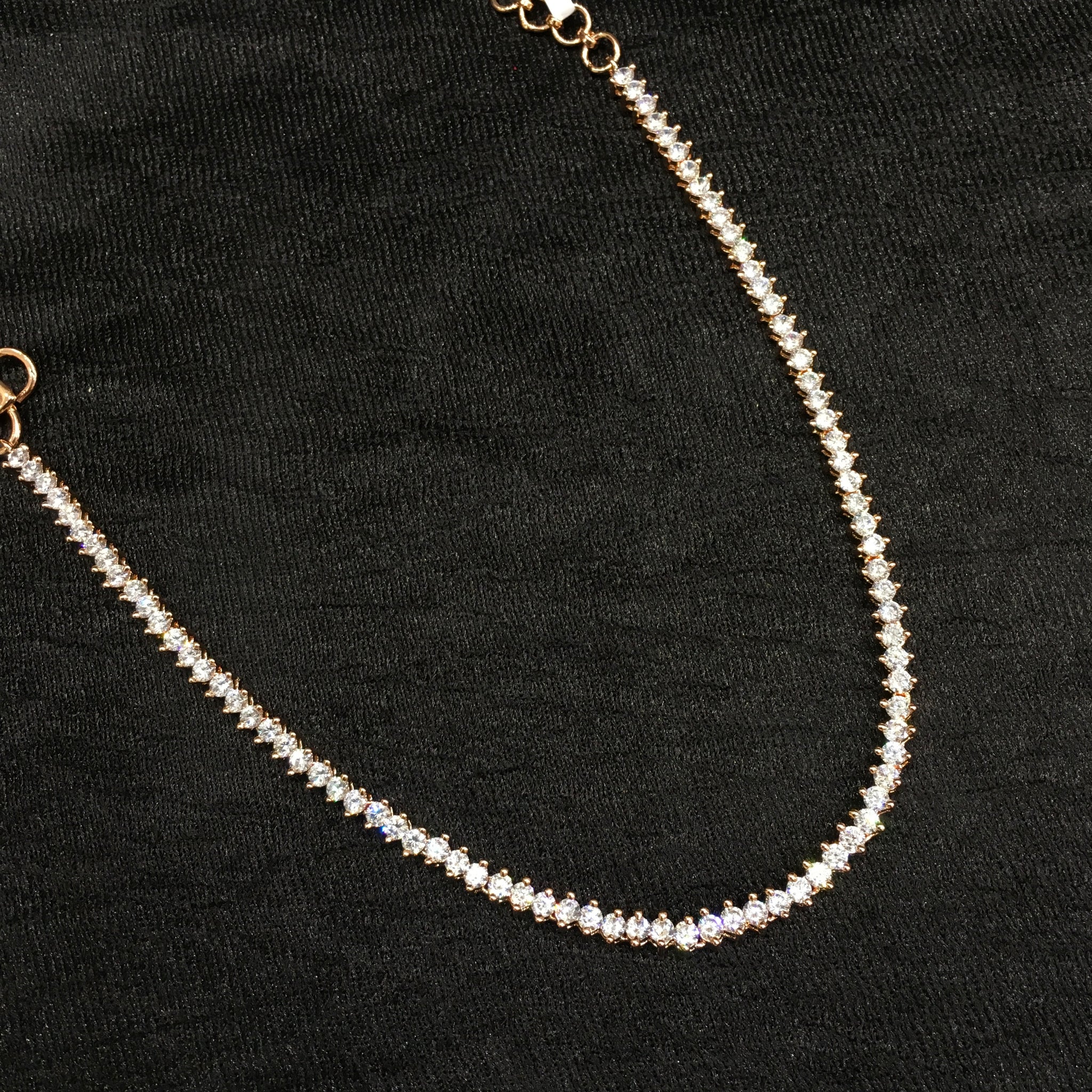 Round Neck Zircon/AD Necklace 6195-08 - Dazzles Jewellery