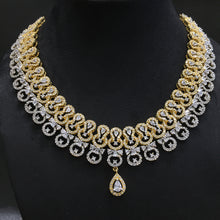 Two Tone Zircon/AD Necklace Set - Dazzles Jewellery