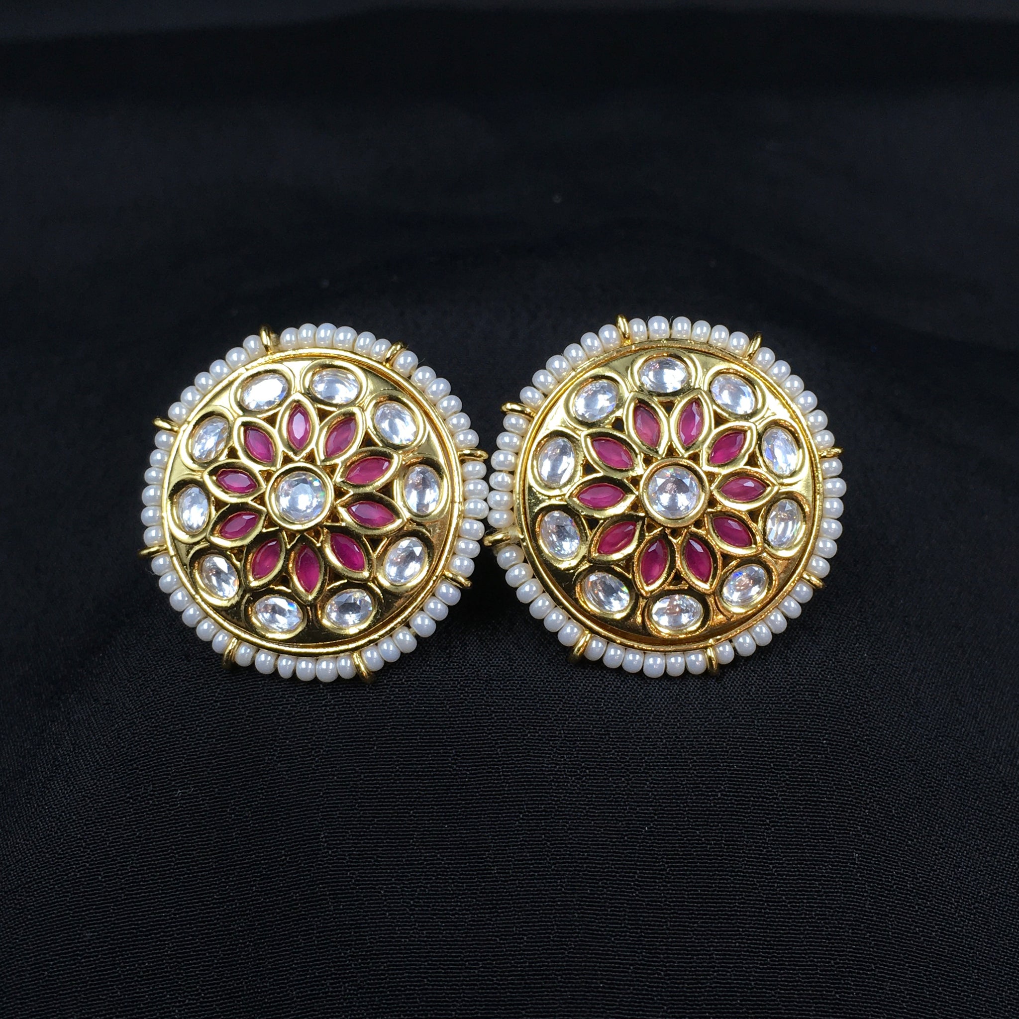 Tops/Studs Kundan Earring 3970-28 - Dazzles Jewellery