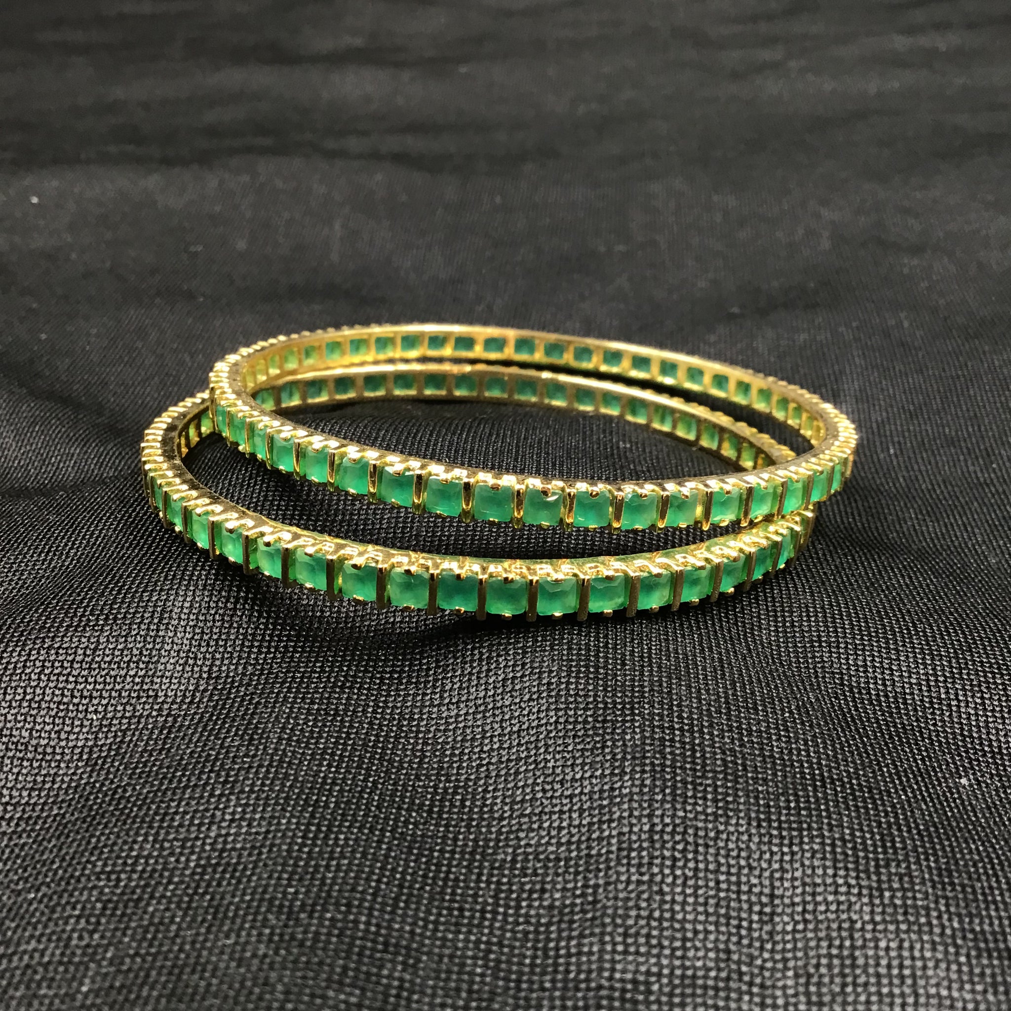 Green Bangles/ kada11128-7078 - Dazzles Jewellery