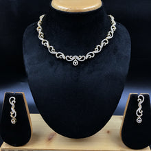 Gold Zircon/AD Necklace Set  11338-7344 - Dazzles Jewellery