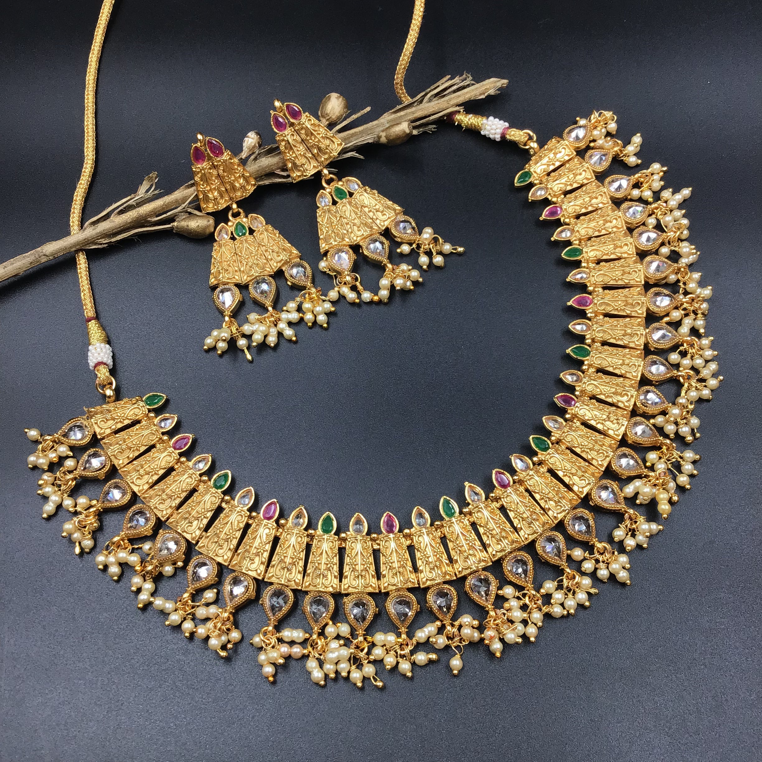 Buy Gold Plated Round Necklace Set 5014-9079 Online 6844393979957