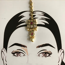 Kundan Polki Maang tikka 1261-100 - Dazzles Jewellery