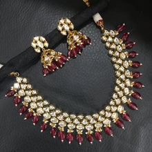 Ruby Kundan Necklace Set - Dazzles Jewellery