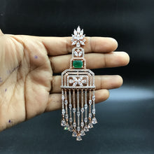 Green Zircon/AD Earring 10848-6603 - Dazzles Jewellery
