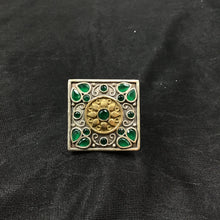Oxidized Cocktail Adjustable Green Ring 4434-8499 - Dazzles Jewellery