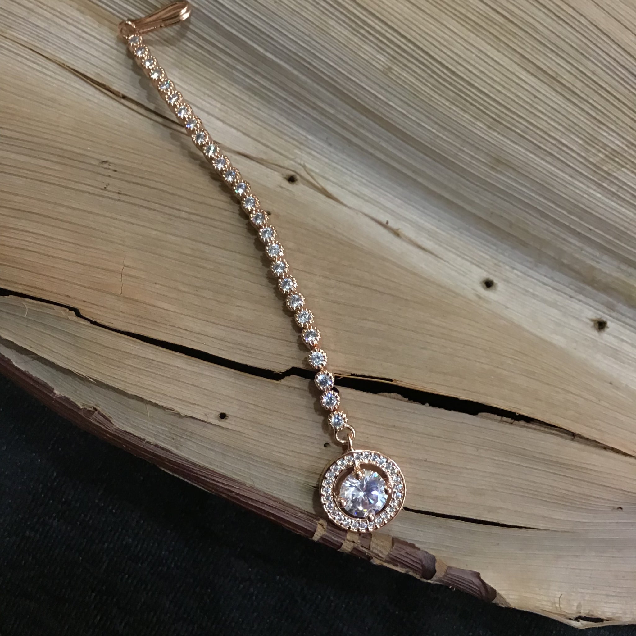 Zircon/AD Maang Tikka 1201-69 - Dazzles Jewellery