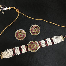 Choker Antique Necklace Set 3682-28 - Dazzles Jewellery