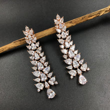 Rose Gold Zircon/AD Earring 5480-69 - Dazzles Jewellery