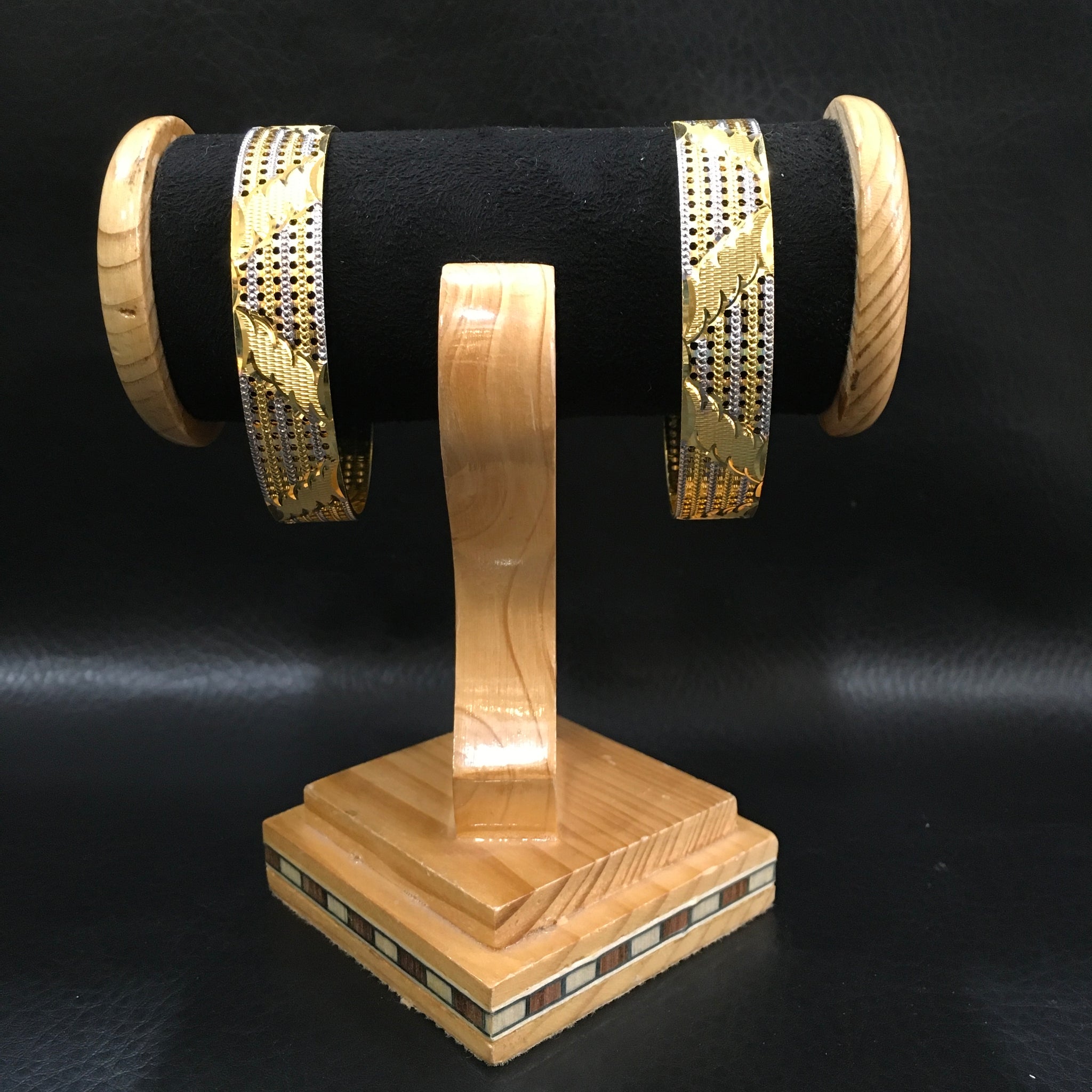 Two Tone Gold Plated Bangles/Kada 9058 - Dazzles Jewellery