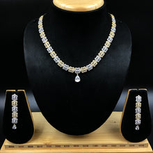 Gold Polish Light Zircon/AD Necklace Set 7608-1185 - Dazzles Jewellery