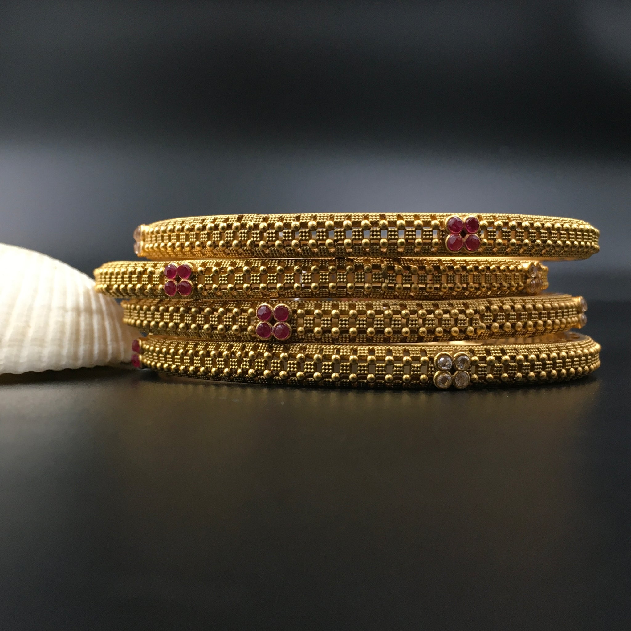 Antique Gold Finish Bangles/Kada 6346-28 - Dazzles Jewellery