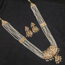 Long Neck Jadau Necklace Set 5632-65 - Dazzles Jewellery