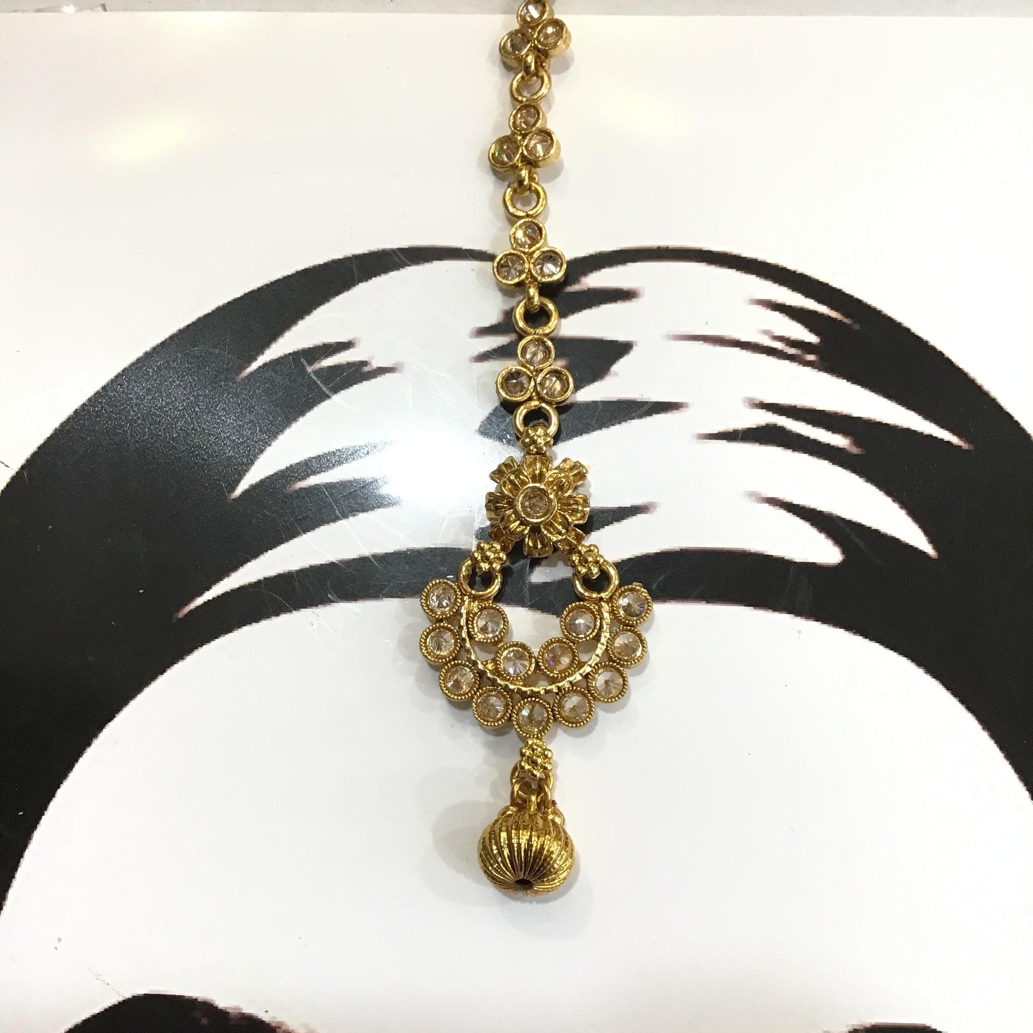 Gold Look Maang tikka 1249-100 - Dazzles Jewellery