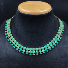 Green Jadau Necklace Set - Dazzles Jewellery