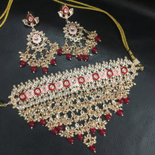 Ruby Kundan Necklace Set - Dazzles Jewellery