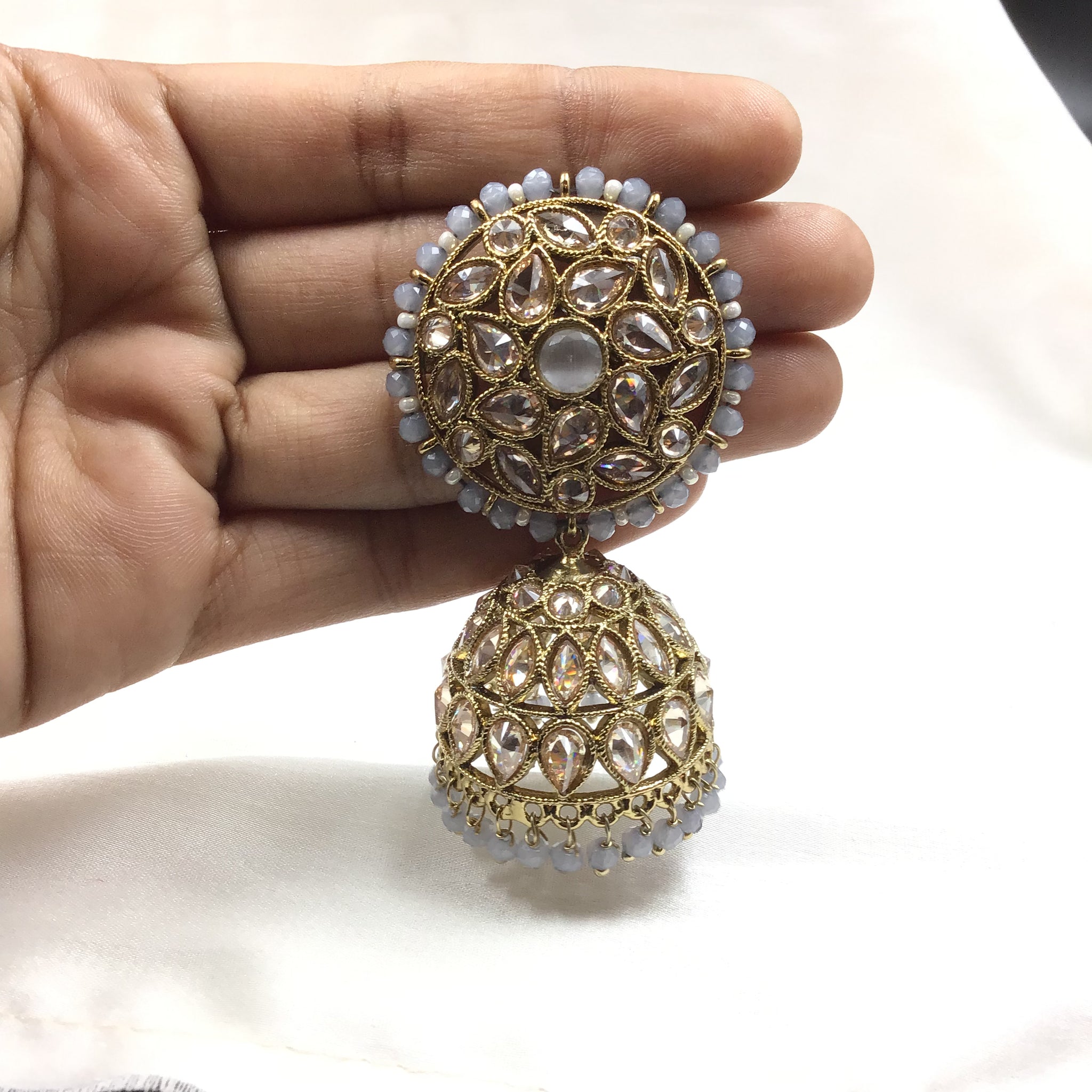 Gray Gold Look Earring 17968-5150 - Dazzles Jewellery