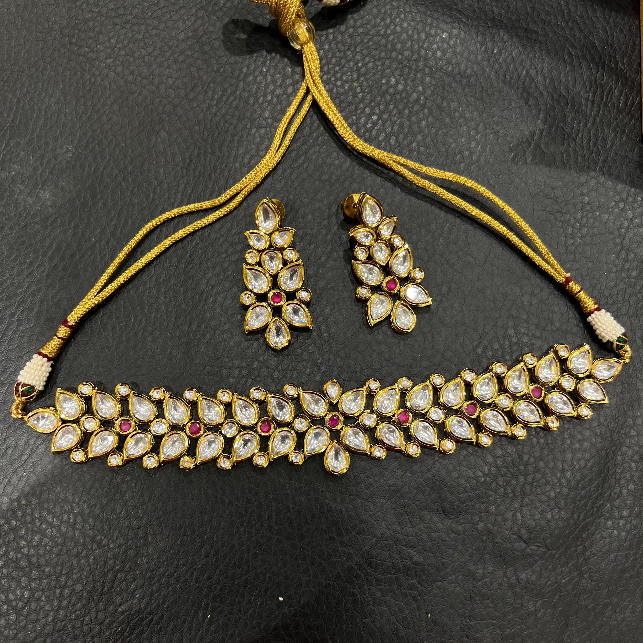 Choker Kundan Necklace Set 5875-28 - Dazzles Jewellery