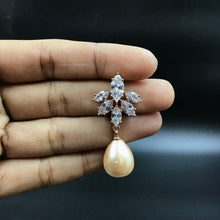 Rose Gold Zircon/AD Light Earring 9145-3616 - Dazzles Jewellery