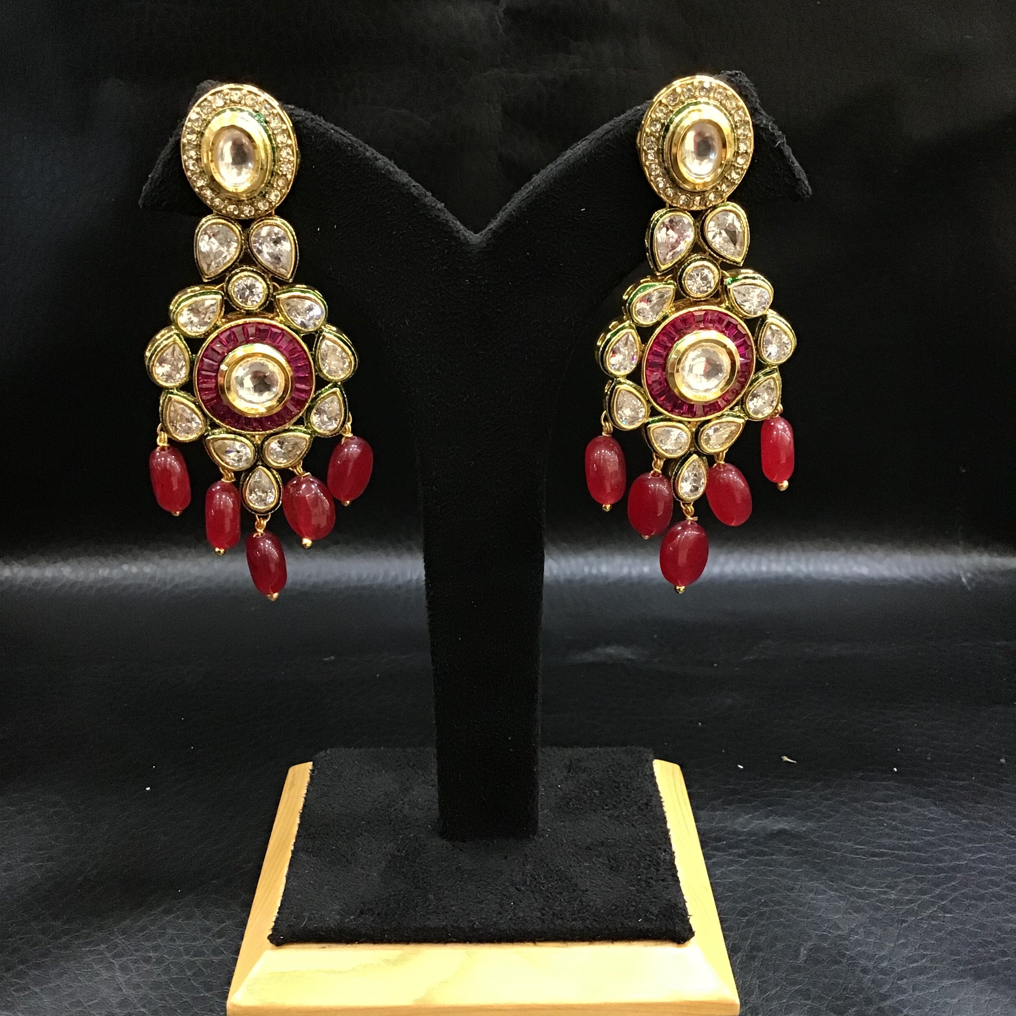 Danglers Polki Earring 4986-21 - Dazzles Jewellery