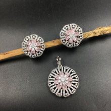 Silver Polish Zircon/AD Pendant Set 6833-69 - Dazzles Jewellery