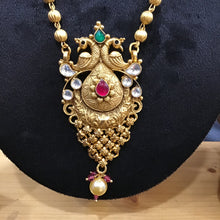 Ruby Green Gold Look Pendant Set - Dazzles Jewellery